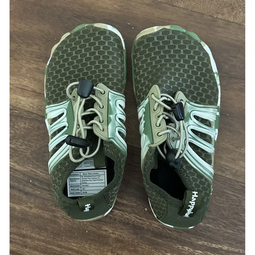 Happy Shark Minimalist Water Shoe Barefoot Army Green Youth Size 11.5 EU 29 NEW